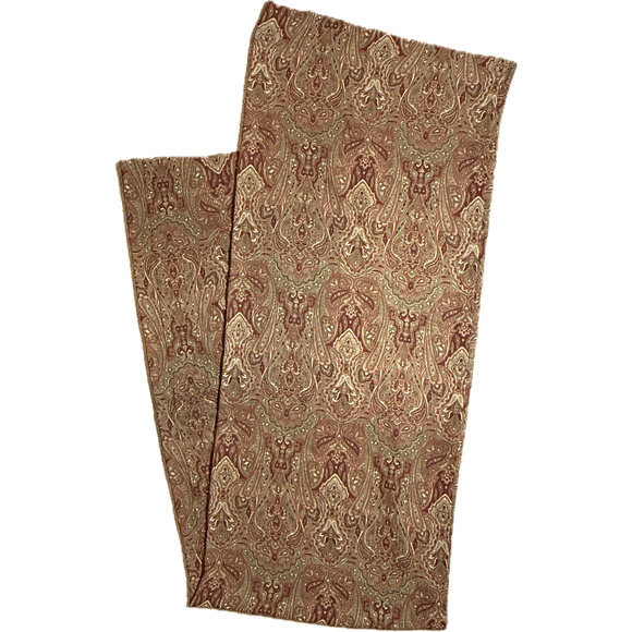 Chris Madden Set 4 Window Curtains Panels & Swag Valance Red Print Luxury Drapes - Picture 6 of 6